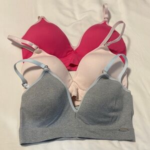 STEVE MaDDEN Women's Intimates Set - Pink, Light Pink, and Gray Bras- Medium